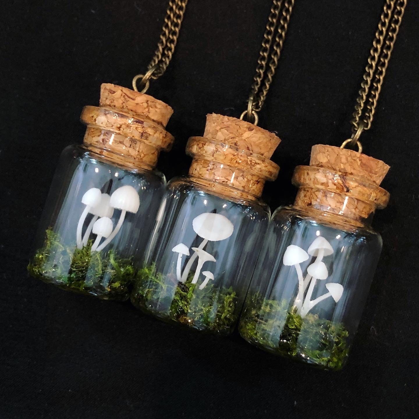 Mad Hatler's Designs - bottle of fungi necklace